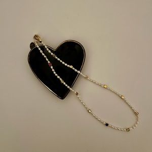 Pearl Necklace with Multicolor Gemstones